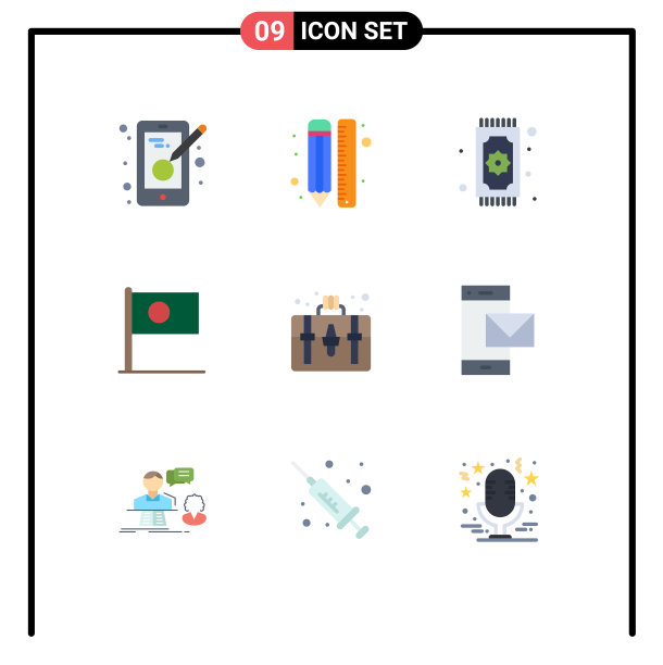 9 .平面色彩概念的网站，移动和应用程序图片下载