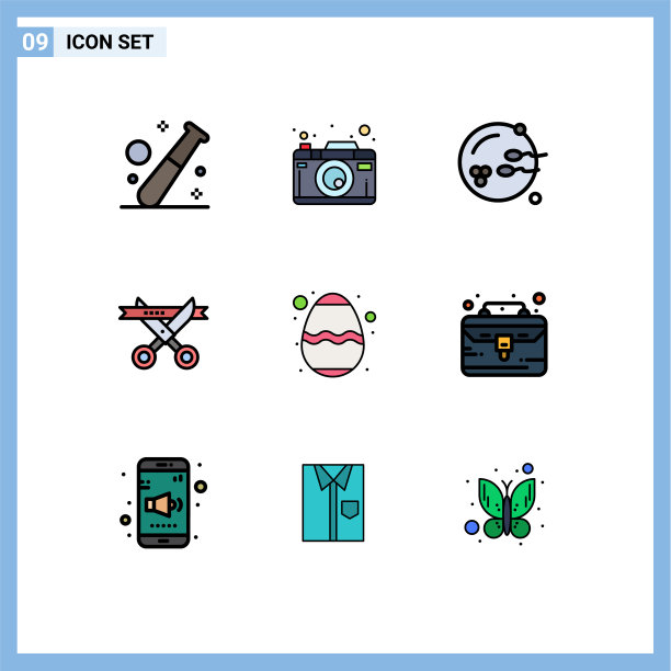 组9现代填充线平面颜色集图片下载