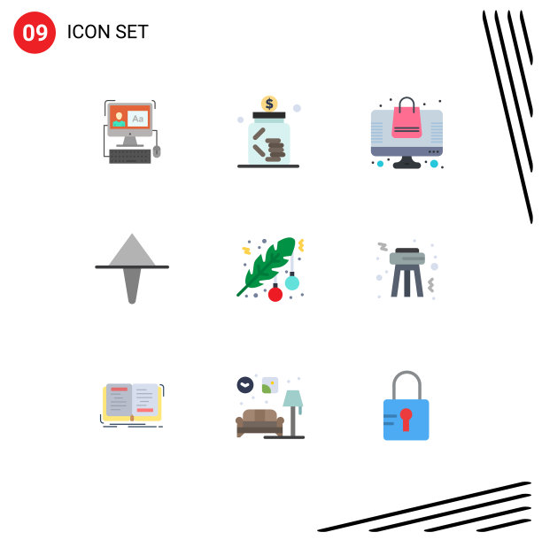 9个通用的单色标志象征着圣诞节图片下载