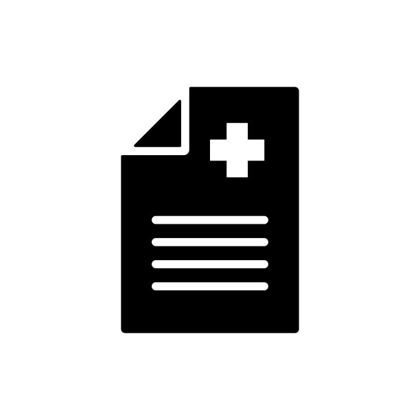 医疗报告临床记录矢量字形图标图片下载