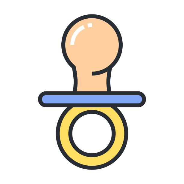 婴儿安抚奶嘴矢量图标。新生婴儿奶嘴图标。图片下载