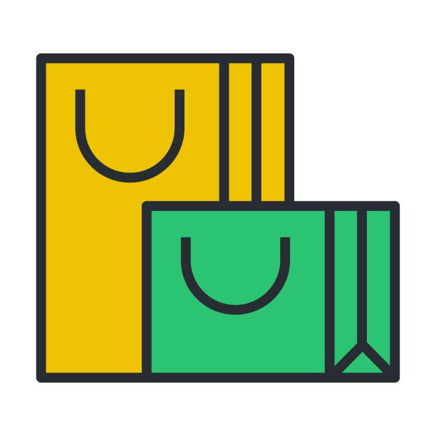 购物袋图标。电子商务、网店概念矢量插画。适合网页和手机应用设计。图片下载