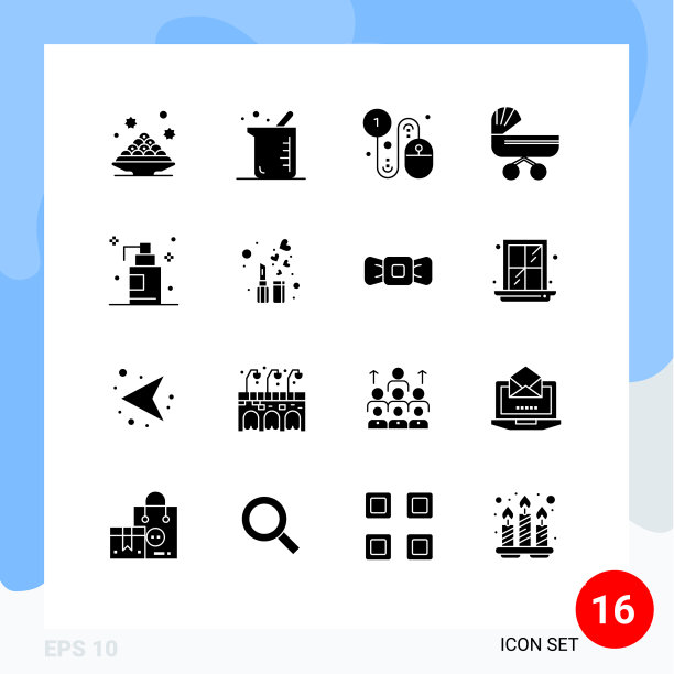 16个创意图标的现代标志和符号图片下载