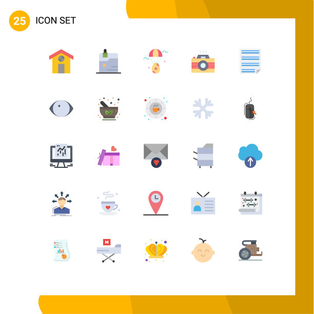 包25个创意平面色彩作业资料图片下载