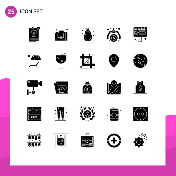 25固体字形概念的网站移动和图片下载