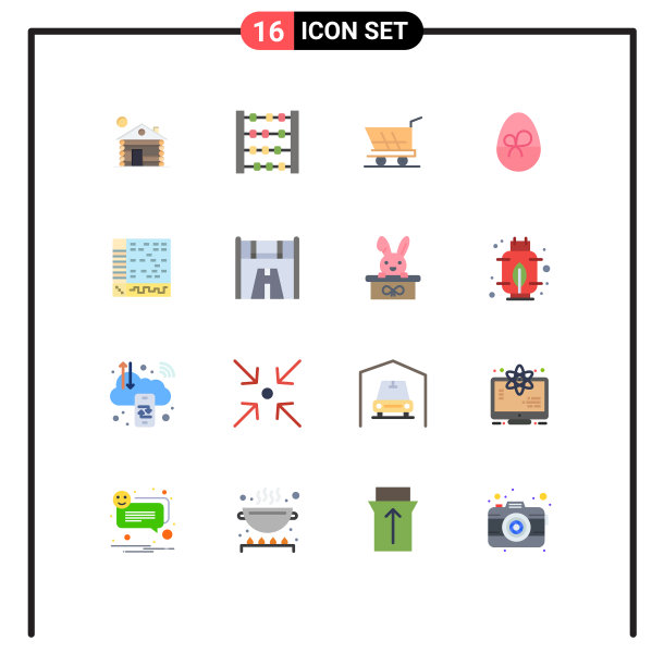 平面彩色包16通用符号音频图片下载