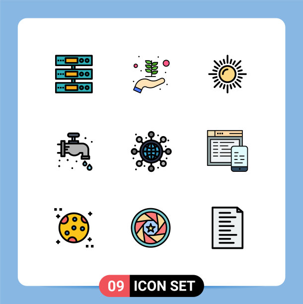 为卷筒纸设置9种通用填充线平面颜色图片下载