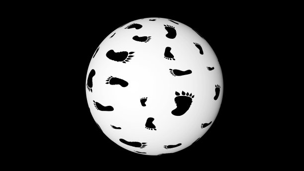 一个抽象的星球，上面有人类的痕迹。图片下载