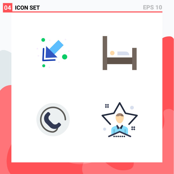 平面图标包4个通用符号箭头图片下载