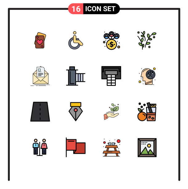 16平面颜色填充线概念的网站图片下载