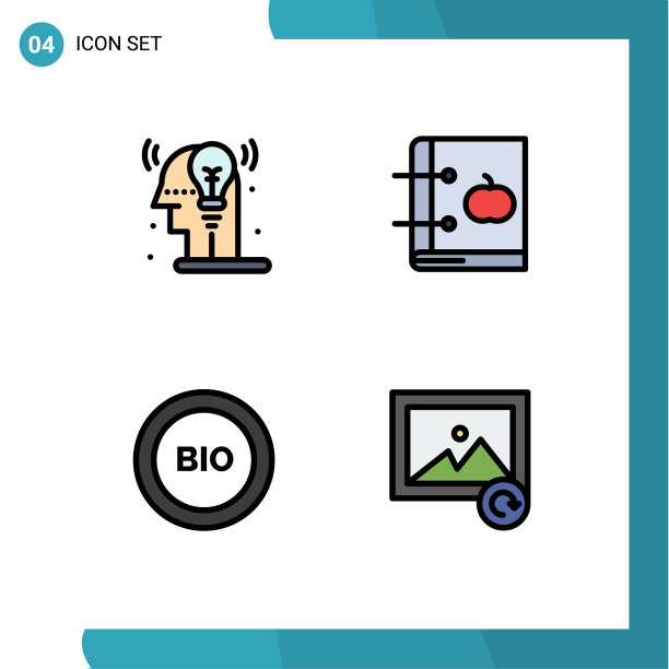 可编辑线包4简单填充线平图片下载