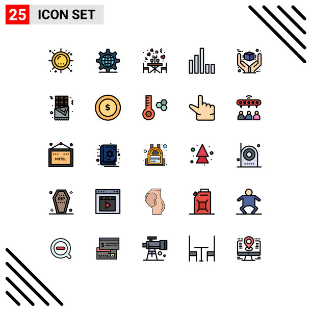 现代设置25填充线平面颜色图片下载