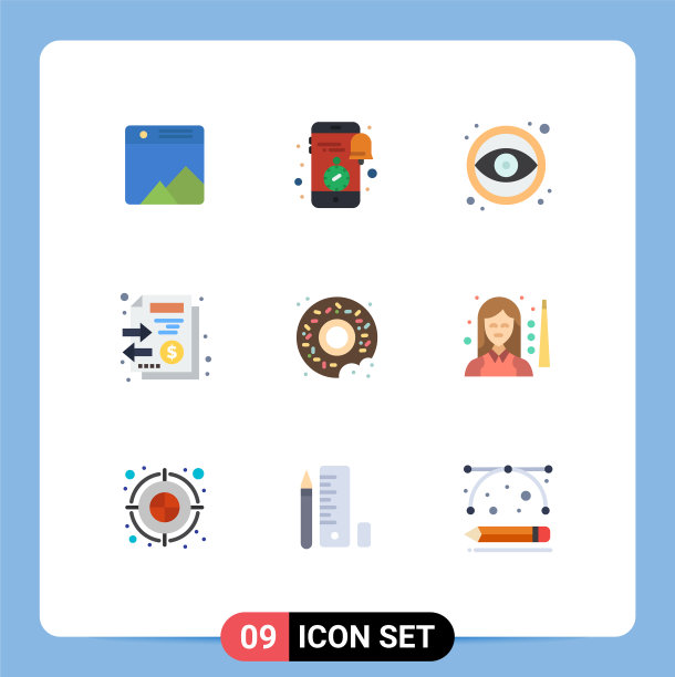 9 .主题平色和可编辑的符号图片下载