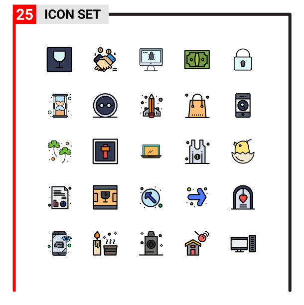 为卷筒纸设置25种通用填充线平面颜色图片下载