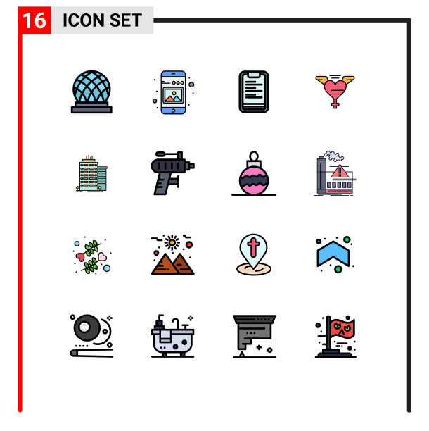 16个创意图标的现代标志和符号图片下载