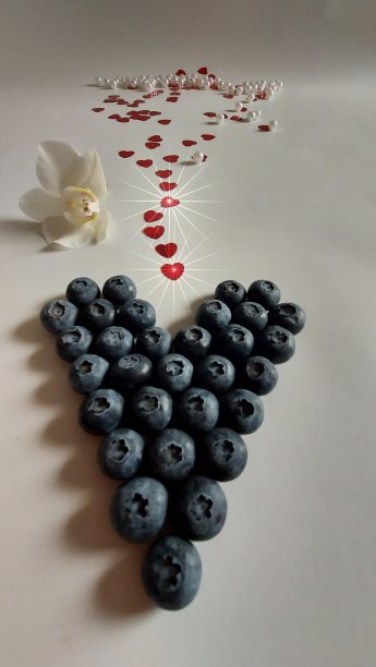 蓝莓之心，情人节图片下载