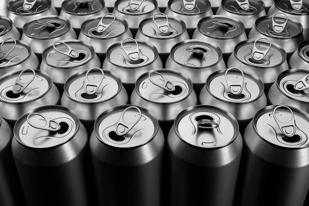 银可回收铝罐组从上面特写全框架图片下载