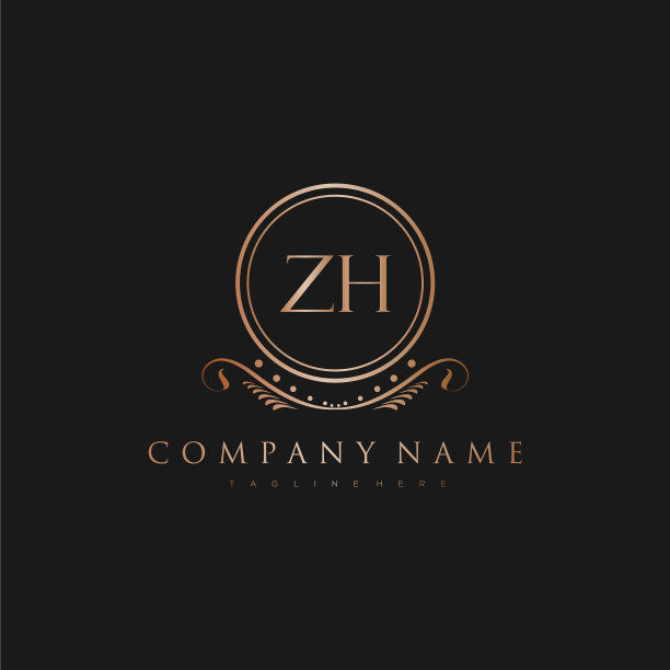 Zh字母首字母用皇家豪华标志模板图片下载