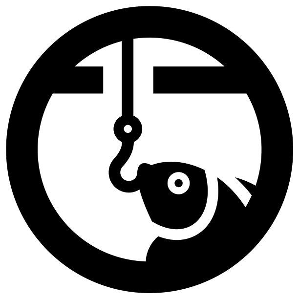 无钓鱼禁止标志，现代圆形贴纸图片下载
