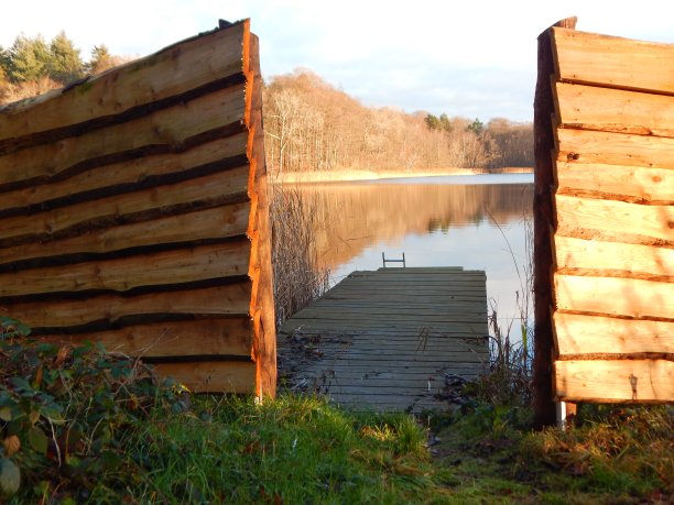在石勒苏益格-荷尔斯泰因州西多夫附近的湖上散步Küchensee图片下载