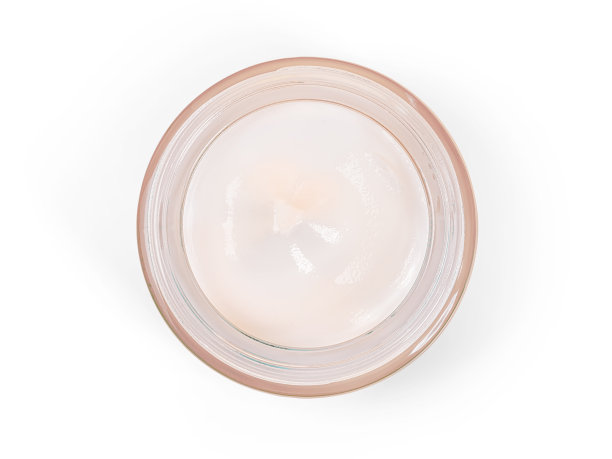 白色润肤霜在一个玻璃罐中与剪切路径隔离图片下载