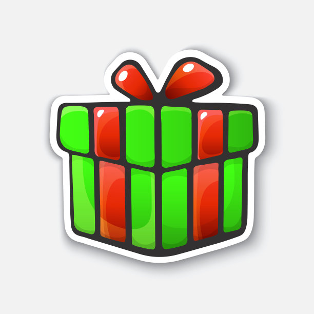 卡通贴纸，礼品盒，漫画风格图片下载