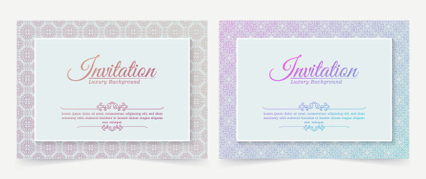 现代复古梯度邀请卡模板图片下载