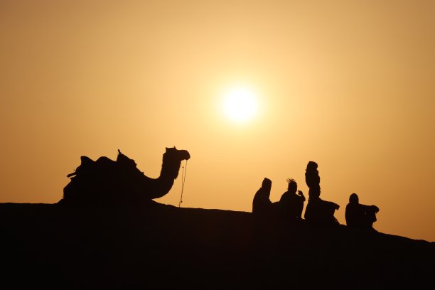 美丽的一对落日图片下载