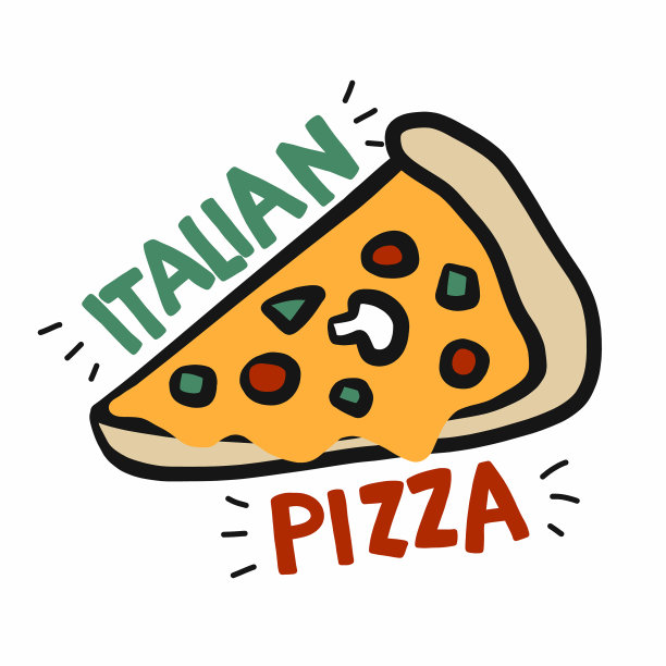 意大利披萨标识画图片下载