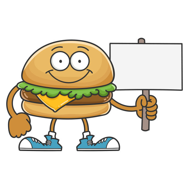 微笑快乐奶酪汉堡包卡通人物图片下载