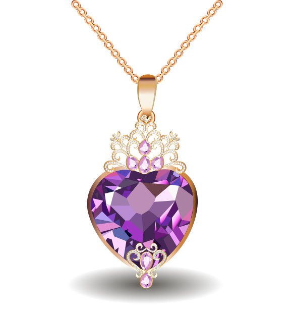 珠宝金坠心制成宝石图片下载