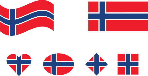 挪威国旗国家套装图片下载