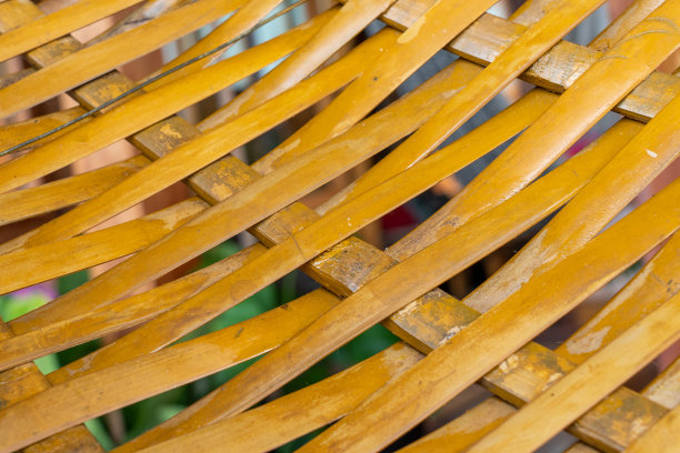 竹藤编织家具近景图片下载