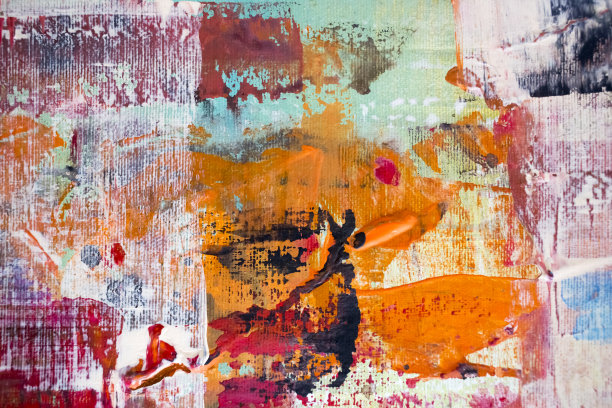 油画艺术色彩鲜艳，油画纹理抽象艺术作品。现代未来风格的壁纸，室内，相册，传单封面，海报，小册子背景。创意图形设计图片下载