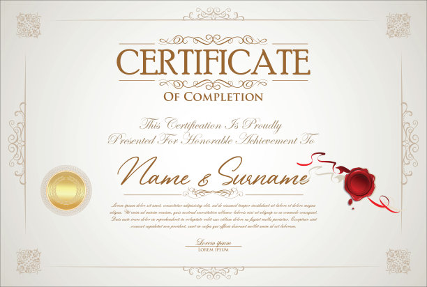 证书或文凭复古复古的设计模板图片下载