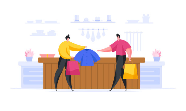 一个人在商店里从友好的售货员那里买衣服图片下载