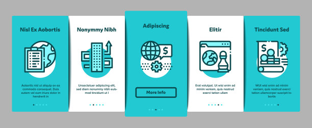 全球商业金融战略上的元素图标集向量图片下载