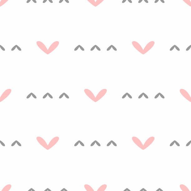 浪漫的无缝图案与重复的心。可爱的打印。矢量插图。图片下载