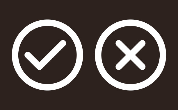 检查和取消按钮。是和不是符号。接受和拒绝，批准和不批准的Web按钮图片下载