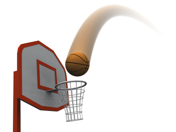 白色背景上的篮球运动图片下载