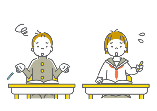 学生表达系列，简单的线条艺术插画图片下载