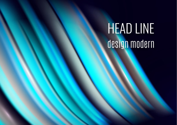 广告海报，明亮柔和的条纹在黑色的背景，未来的设计。现代俱乐部派对请柬，舞曲封面。向量图片下载