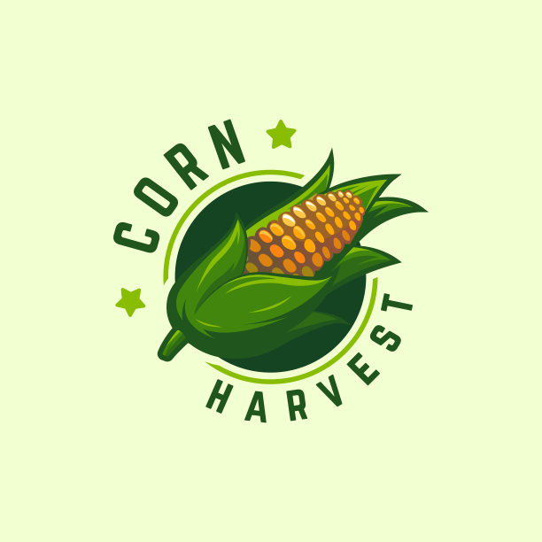 酷徽章玉米收获标志设计概念向量，玉米标志符号，农业符号图片下载