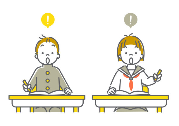 学生表达系列，简单的线条艺术插画图片下载