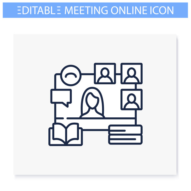 网上书友会线图标。可编辑的图片下载