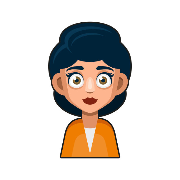 可爱美丽的女孩阿凡达角色。年轻女性卡通风格的用户图标图片下载