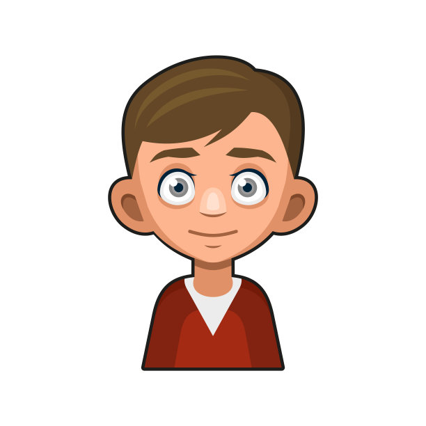 可爱的年轻人阿凡达角色。卡通风格的用户图标。向量图片下载