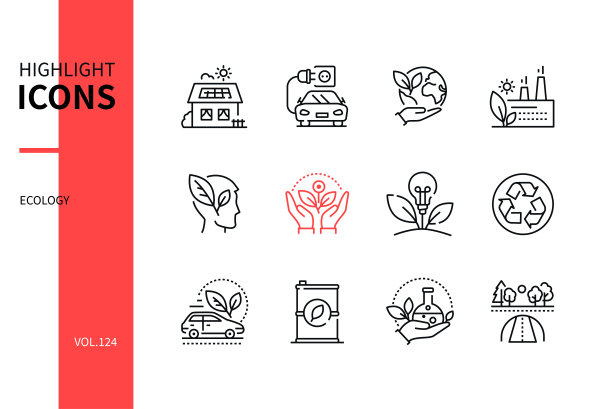 生态概念线设计风格图标集图片下载