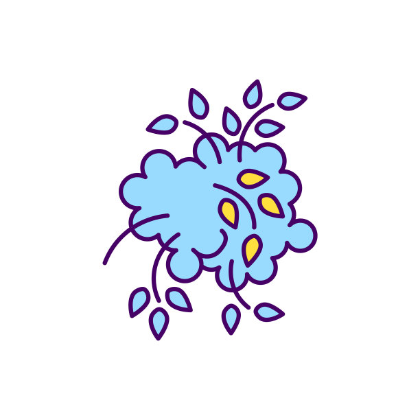 过度生长的灌木RGB颜色图标图片下载