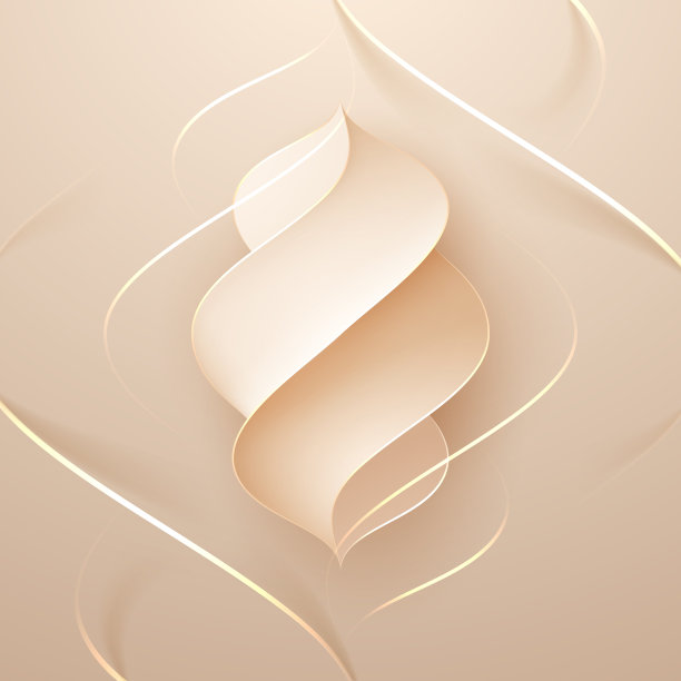 抽象的柔和的金色波浪塑造背景图片下载